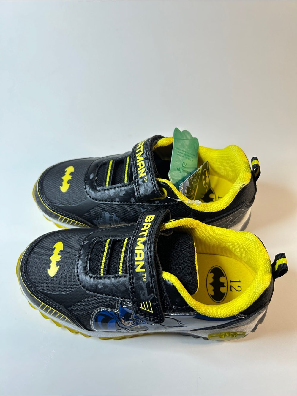 NEW Batman Light Up Shoes Sneakers LITTKID Size 12 - DC Comics Super Hero Gotham
